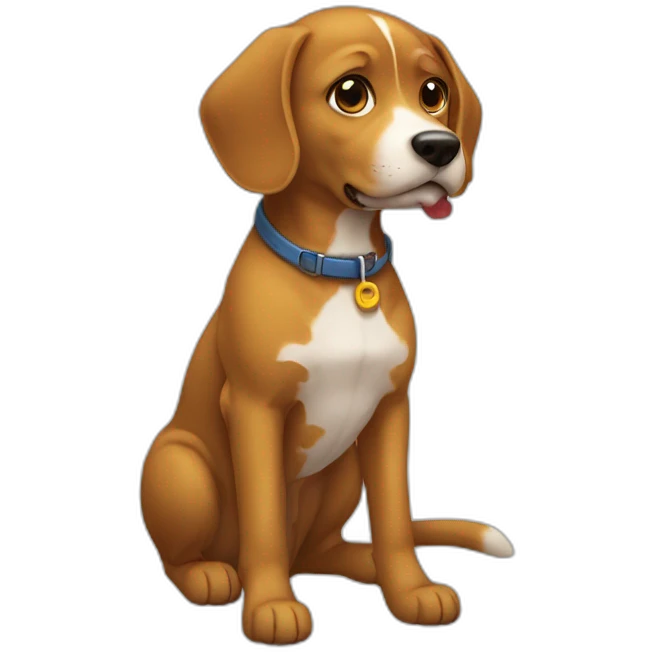 Chat sur un chien emoji