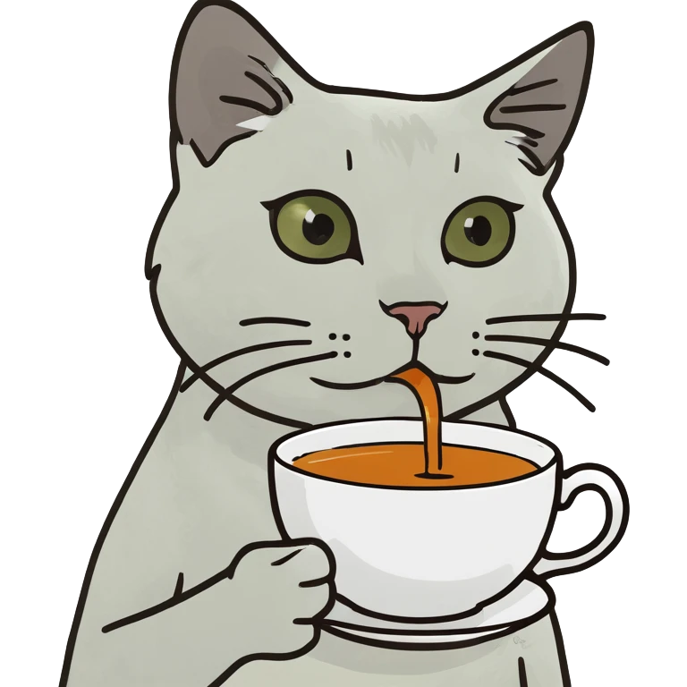 Cat drinking tea  emoji