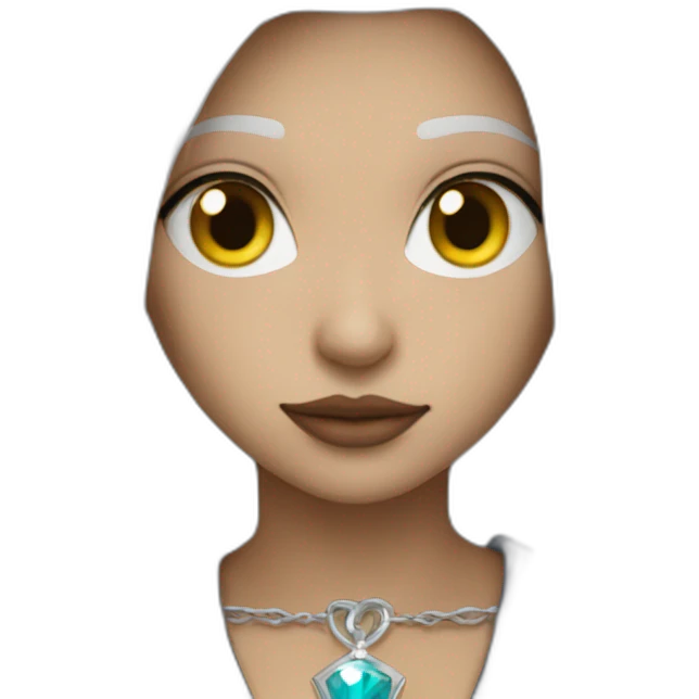 wizard-girl- proud- sad- white hair- wear necklace emoji