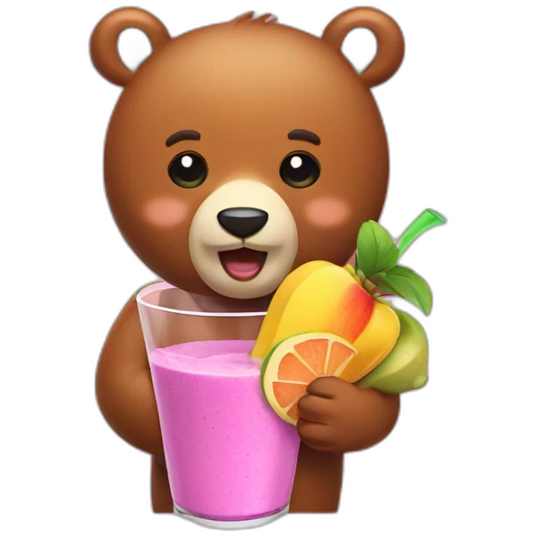 bear with fruit smoothie emoji