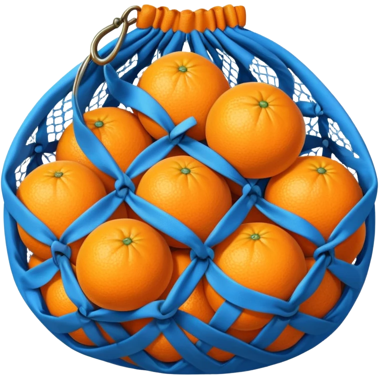 oranges in blue mesh bag emoji