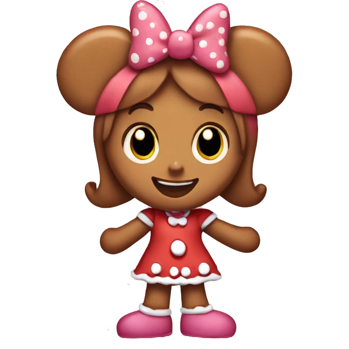 Minnie Mouse gingerbread girl emoji