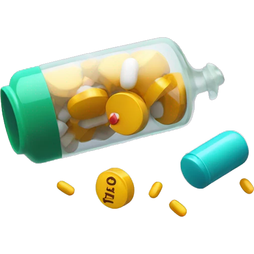 pills falling from pill bottle emoji