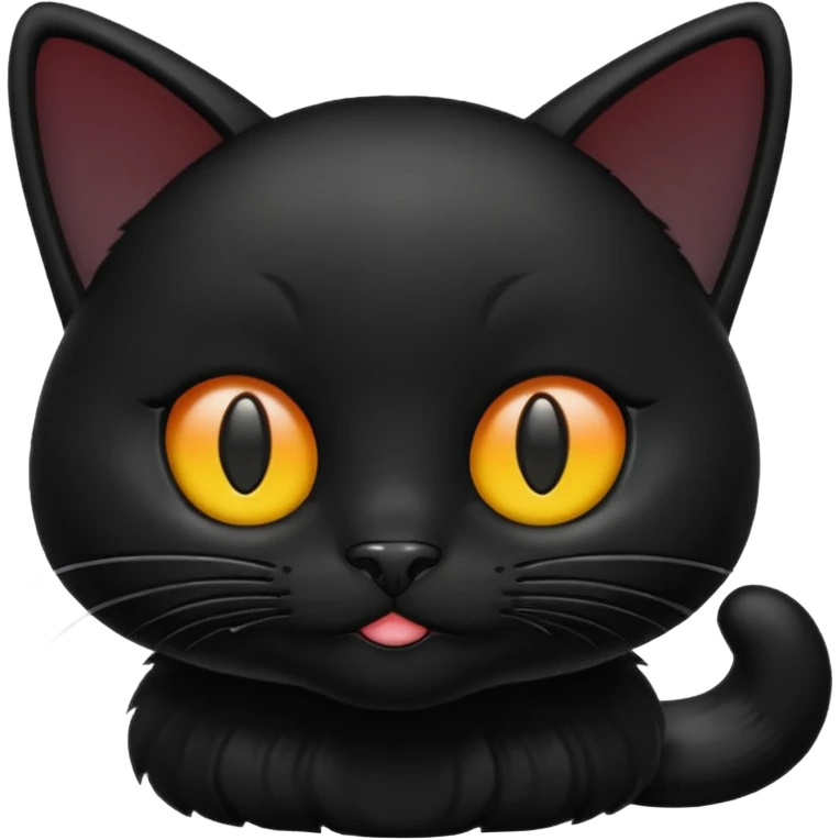 black cat emoji, apple style, sitting emoji