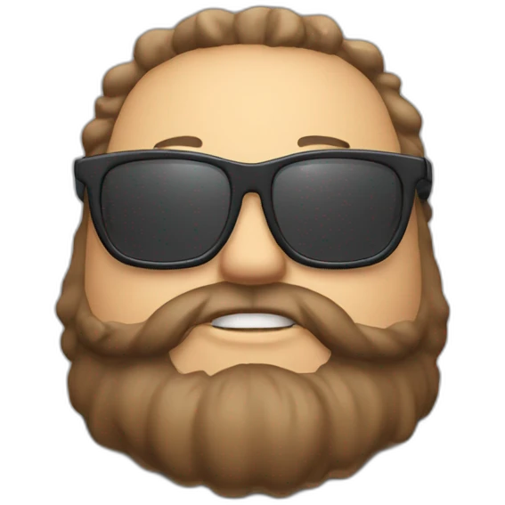 Fat boy Beard glasses playing drums emoji