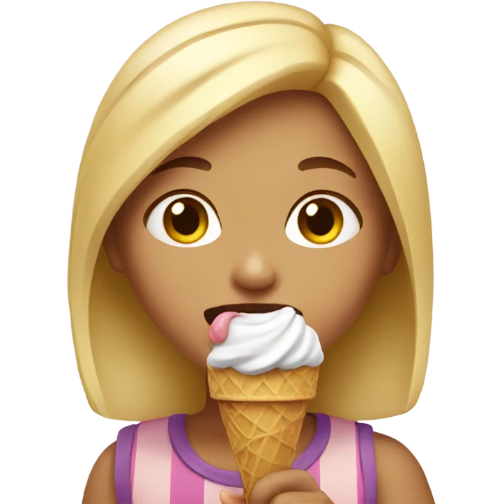 Girl eating ice cream emoji