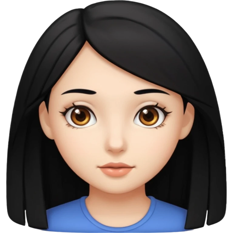 Girl with black hair brown eyes  emoji