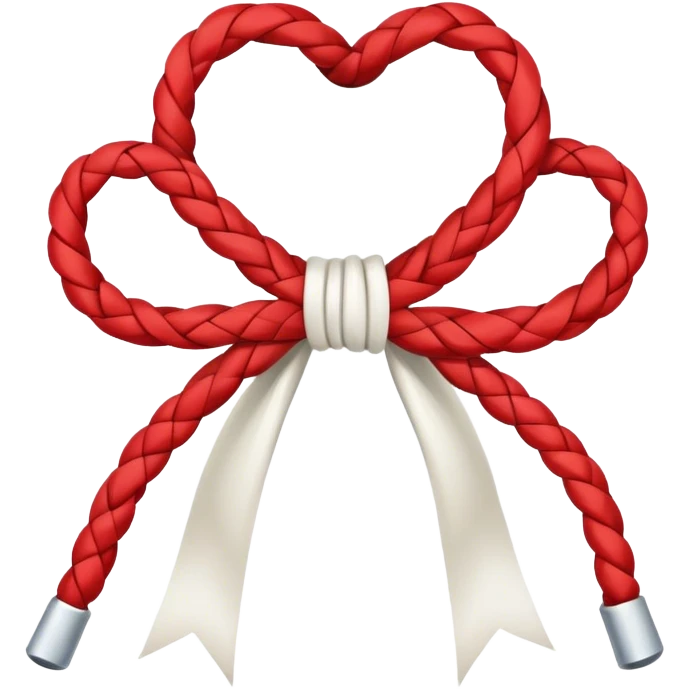 red and white braided rope bow emoji