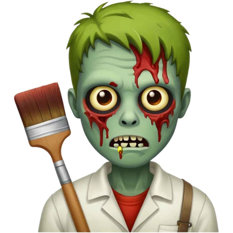 painter zombie and art item emoji