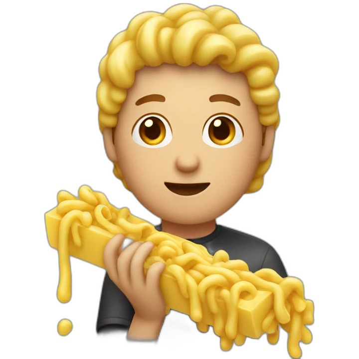 A person holding wet macaroni emoji