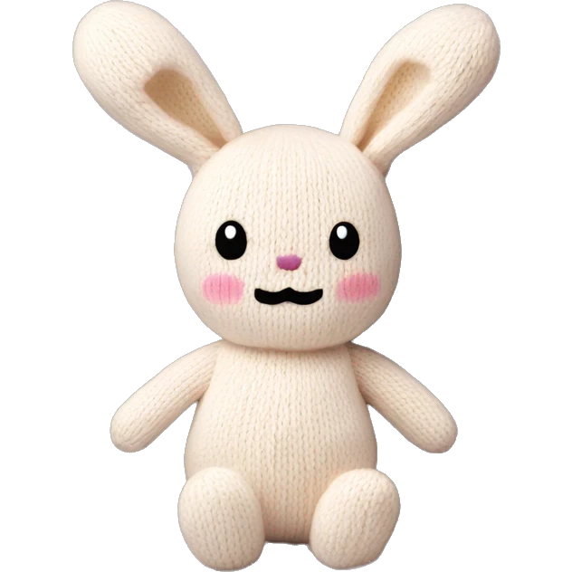 plush knitted bunny toy emoji