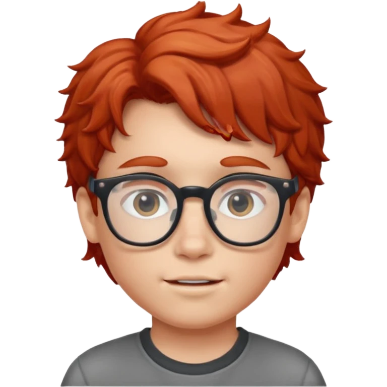 red wavy haired kid with glasses emoji