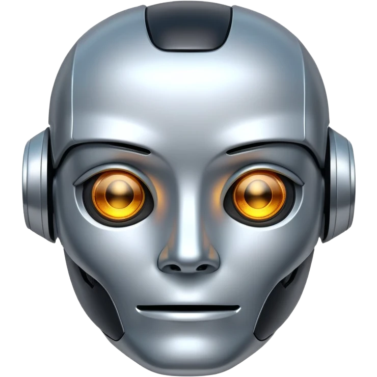 simple AI robot face with digital expression emoji