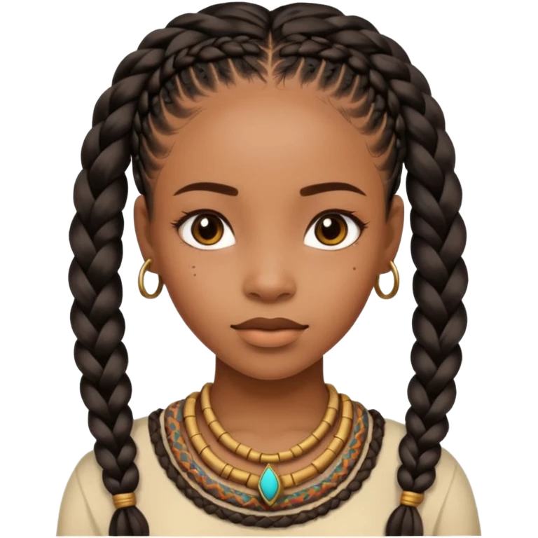 A black girl with Fulani braids  emoji