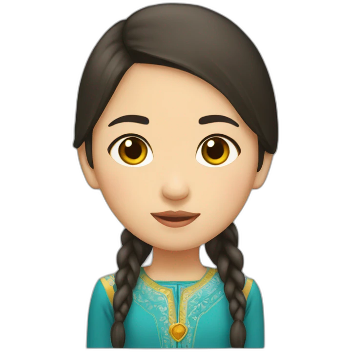 Kazakh girl in saukele emoji