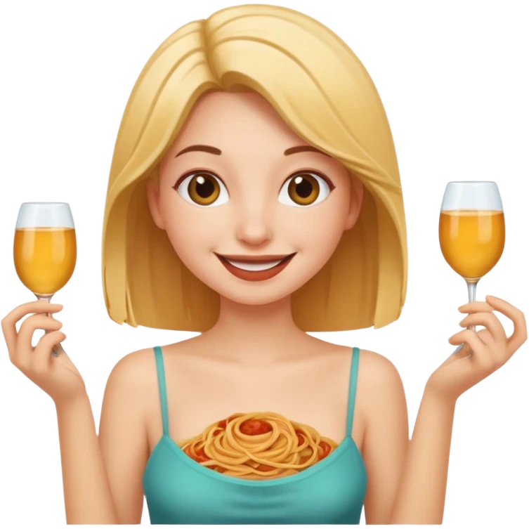 Üstünde askılı olan mutlu kız  emoji