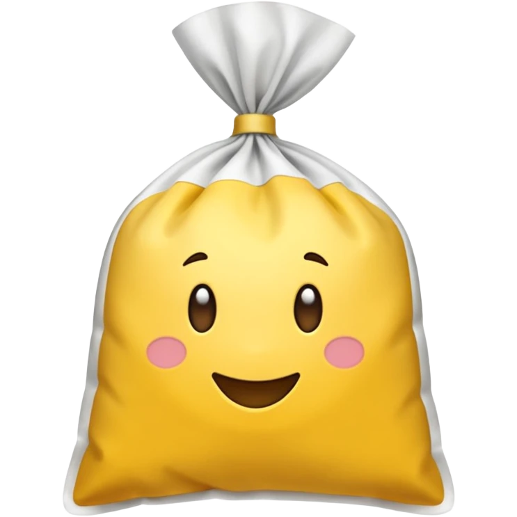 sachet de levure, jaune et blanc, expression joyeuse emoji
