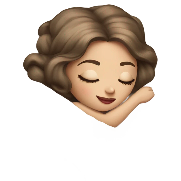 sleeping beauty brunette white girl with a silk pillow emoji