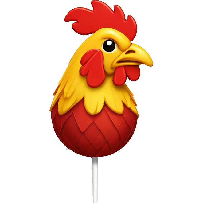 lollipop in the shape of a rooster emoji