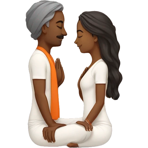 Yoga couple Hindu prayer emoji