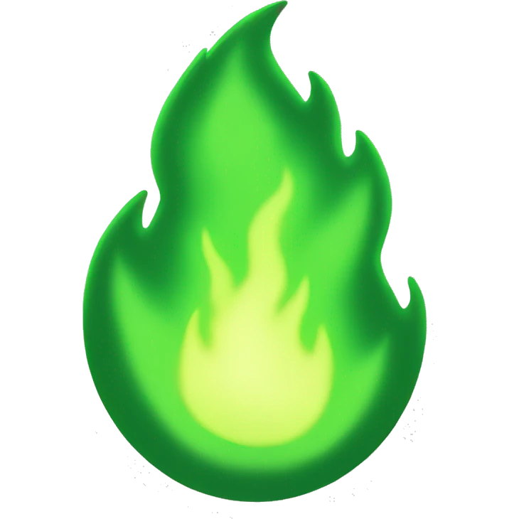 green fire emoji