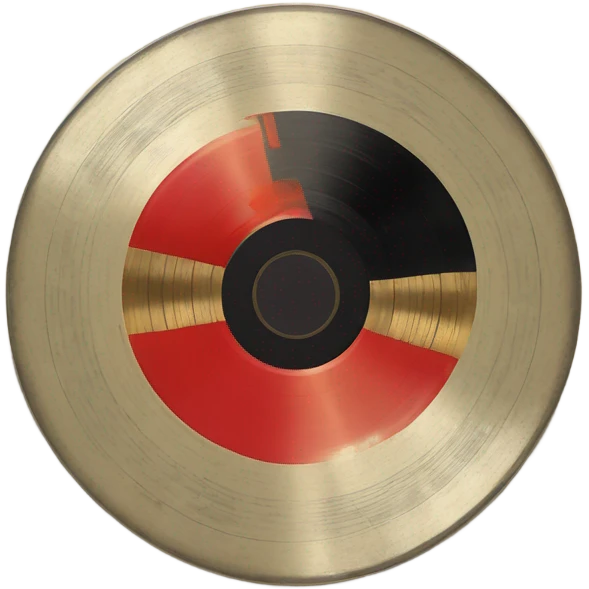 vintage music record with red center emoji