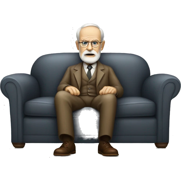 Sigmund freud sitting on the couch.  emoji