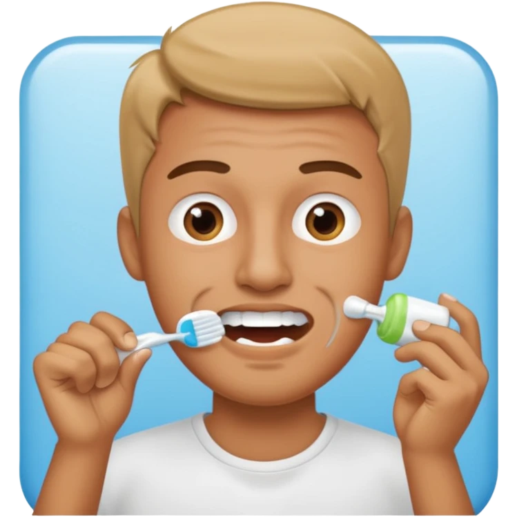 man brushing his teeth emoji