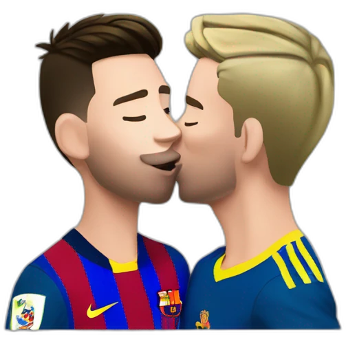 Messi kissing cr7 emoji