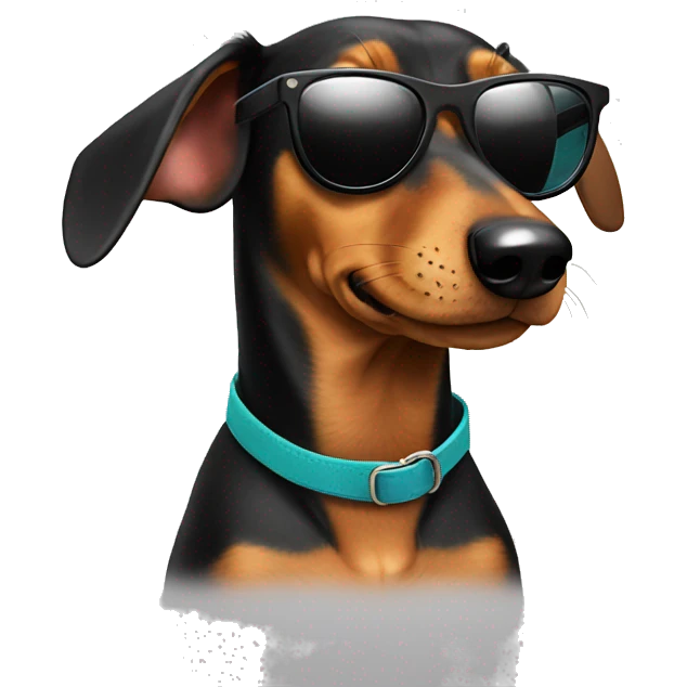Dachshund with sunglasses emoji
