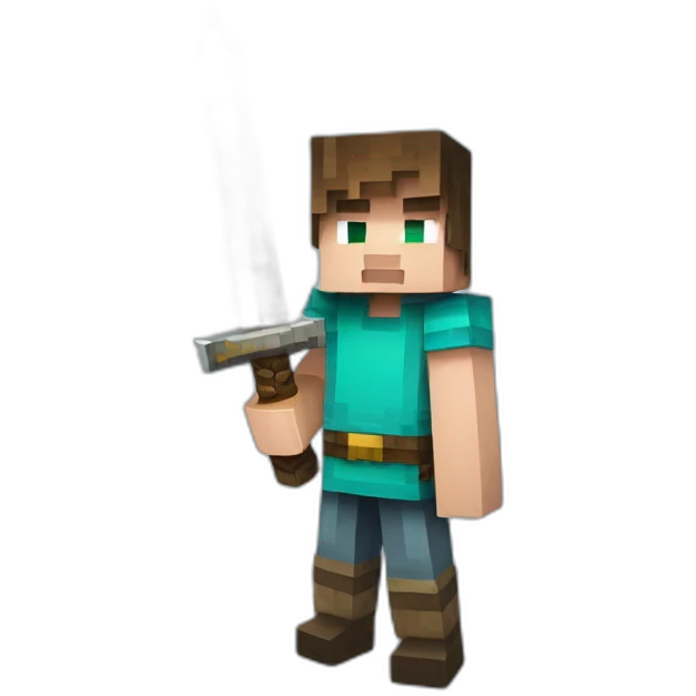 Minecraft Steve with a sword emoji