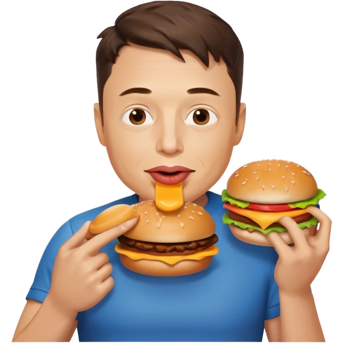 Elon Musk eat hamburger  emoji