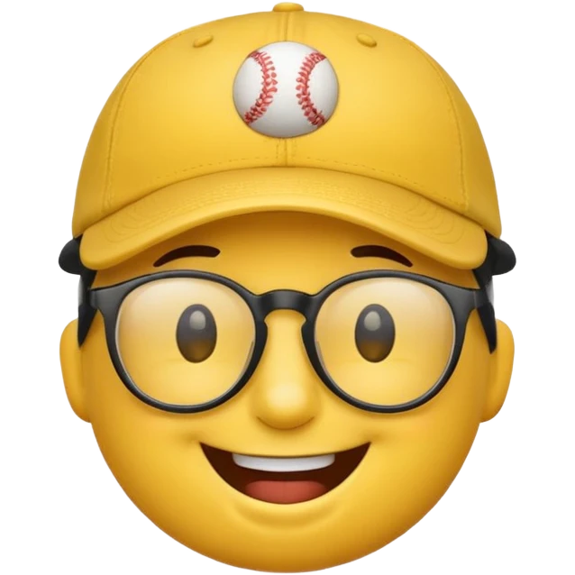 smiley emoji with a baseball cap and glasses emoji