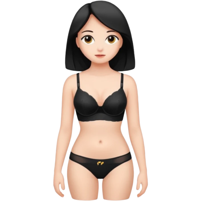 Girl wearing bra on full body back emoji