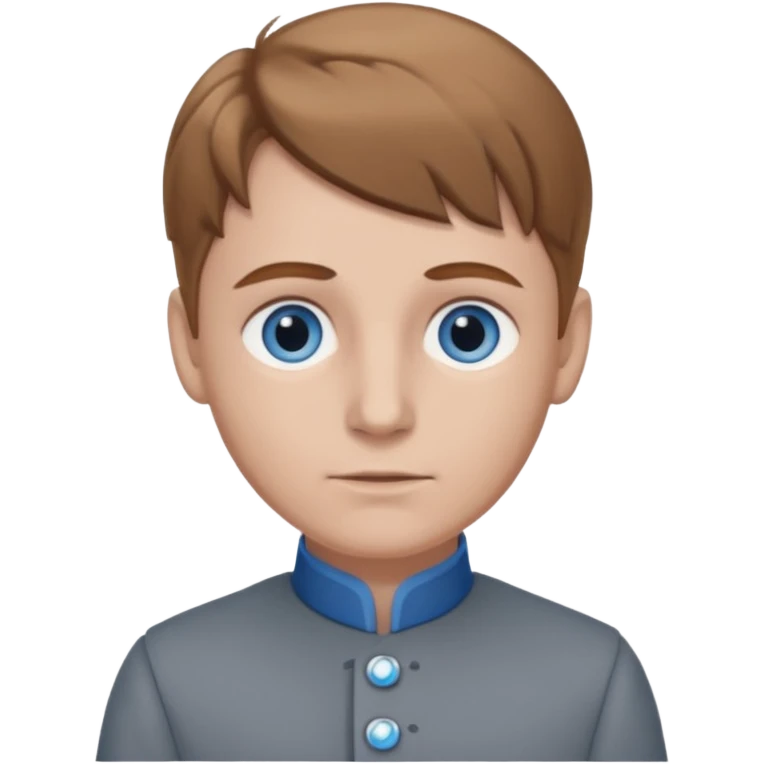 Servant Boq from Wicked with Blue eyes, light brown hair, grey outfit emoji