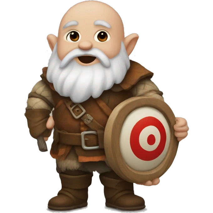 dwarf hanging on a target emoji