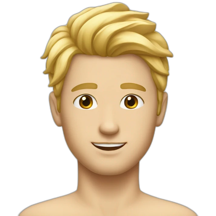 Homme cheveux blond yeux bleu emoji