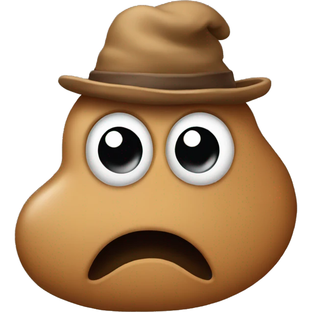 Poop with a hat emoji