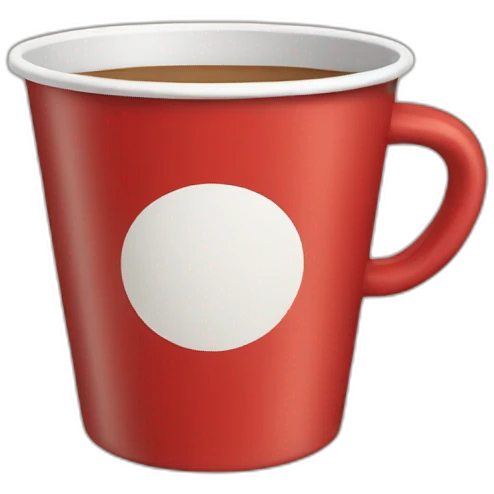 Red cup with a white circle emoji