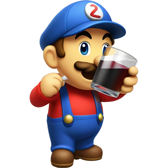 Mario plumber drinking alcohol with a hat that says “HOPE” emoji