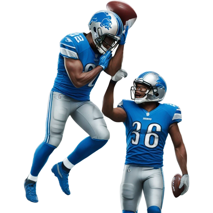 Detroit Lions scoring a touchdown emoji