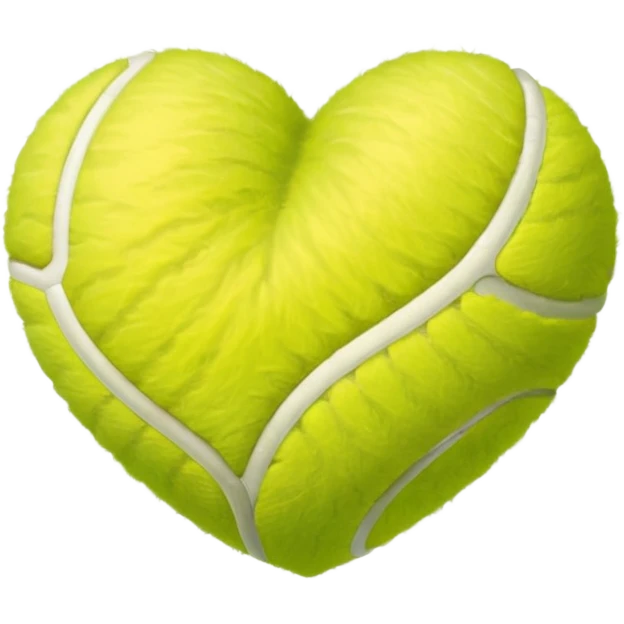 A tennis ball In a shape of a love heart emoji