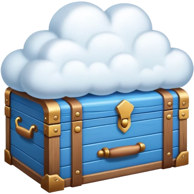 cloud top the blue chest emoji