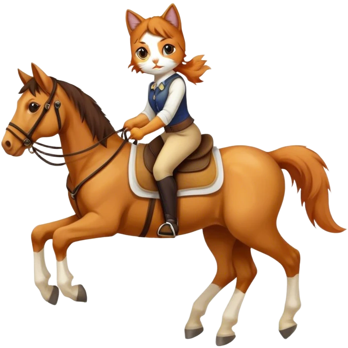 Cat riding a horse  emoji