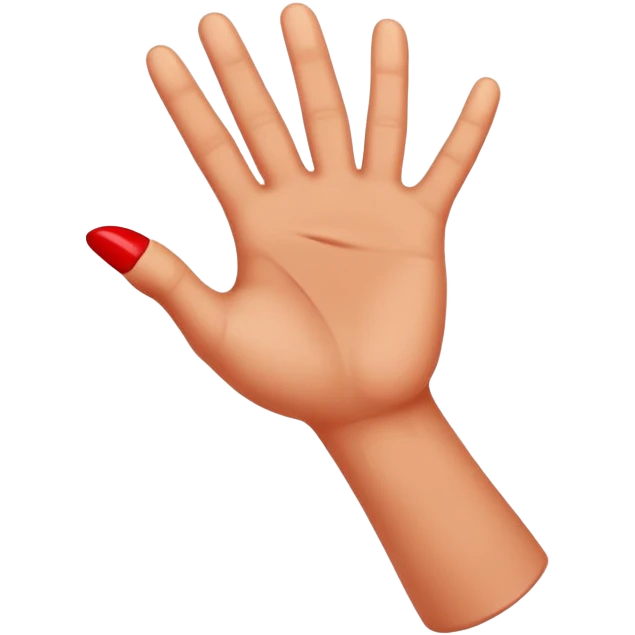 expressive hand holding a red X emoji