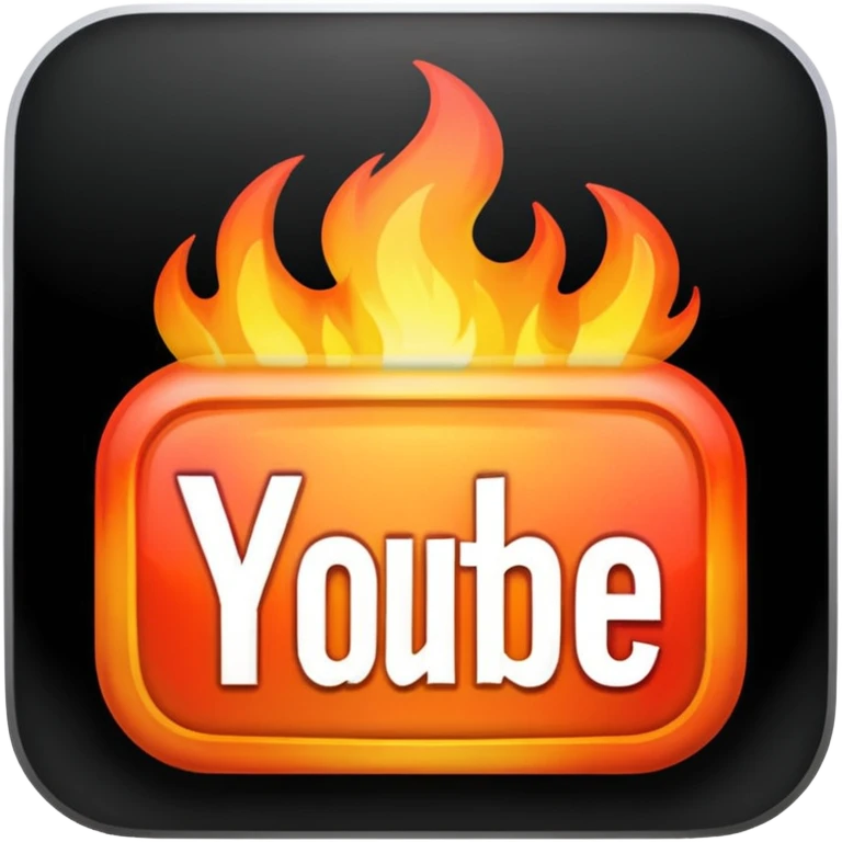 youtube button with flames emoji