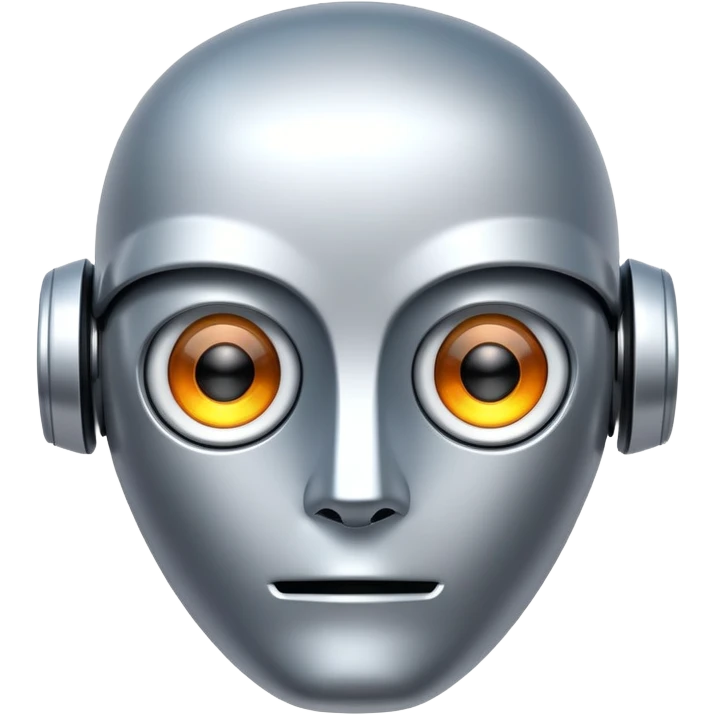 simple robot face with digital eyes emoji