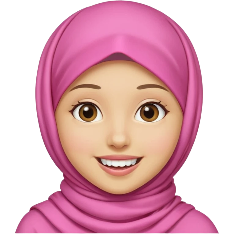 A medium light skin girl with pink hijab smile JANGAN KELIHATAN GIGI emoji