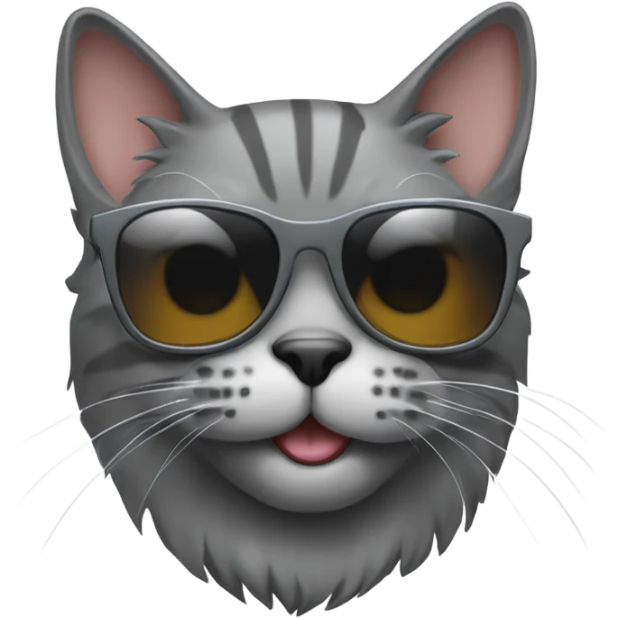 scotish cat gray color with sunglasses emoji