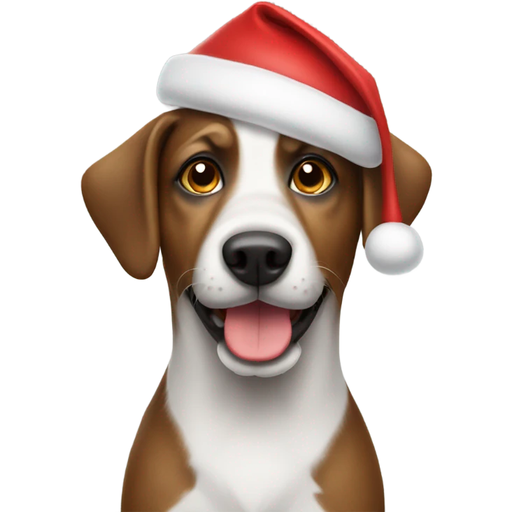 Dog in Santa hat emoji